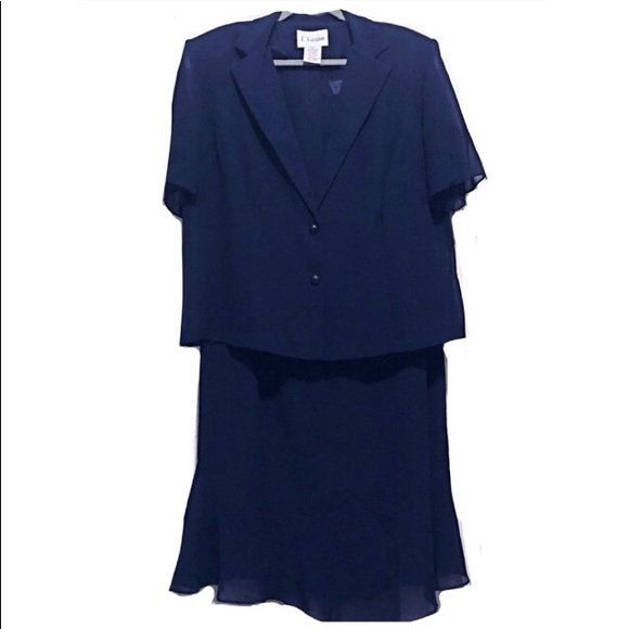 DONATED Suit-Chiffon, Sleeveless/Lined Dress w/Jac - Picture 3 of 7